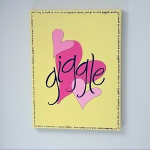 Maggie Lindley Designs Yellow Pink Canvas Art Home Kids Wall Hanging 9” X 12”